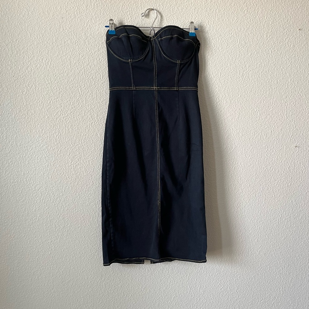 LPA Dress 499 in Dark Denim Size Medium